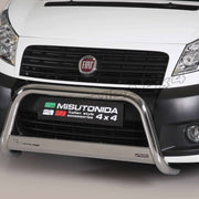 White Fiat vehicle with a Misutonida bumper guard on a beige background